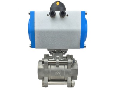 Q614F气动三通球阀 内螺纹气动三通球阀图2